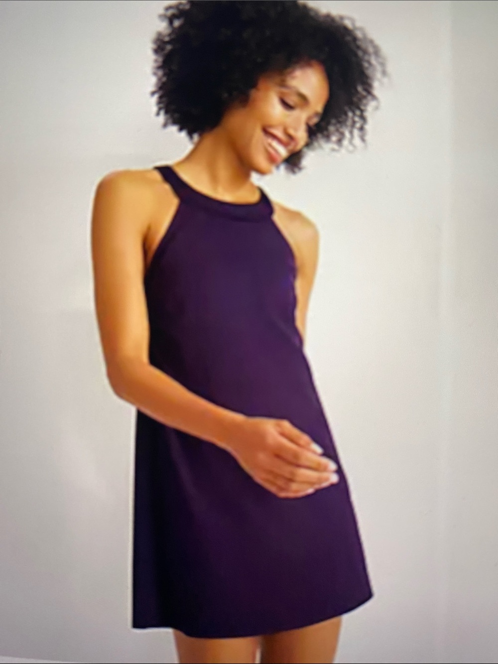 Lands' End Women’s Deep Purple Halter One-Piece Swimsuit